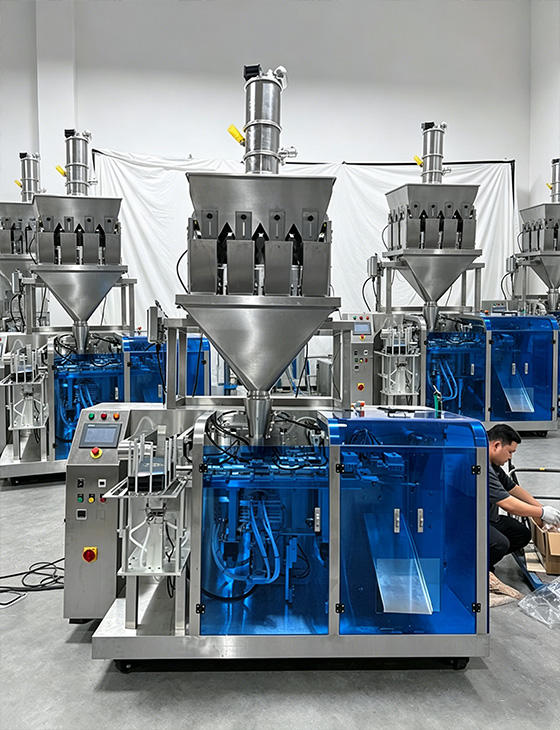 Weighing and packaging equipment in the assembly workshop